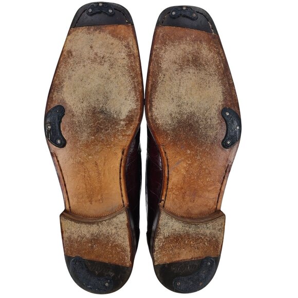 Vintage Mauri Exotic Alligator Burgundy Gray Dress Shoes Mens 13M Derby Oxfords - Picture 3 of 11